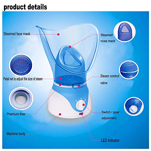 Facial Steamer Professional Steam Inhaler Facial Sauna Spa for Face Mask Mois...