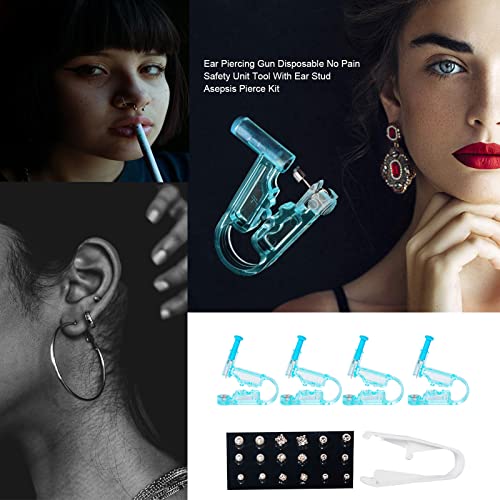 4 Pack Self Ear Piercing Gun Disposable Self Ear Piercing Gun Kit Safety Ear ...