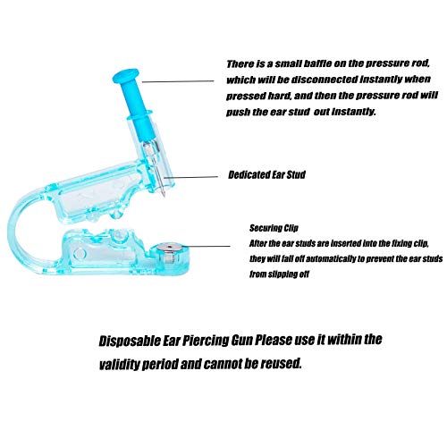 4 Pack Self Ear Piercing Gun Disposable Self Ear Piercing Gun Kit Safety Ear ...