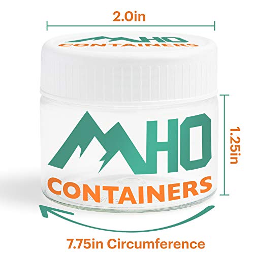 MHO Containers | Clear Refillable PET Containers, White Screw-On Lid, BPA/Par...