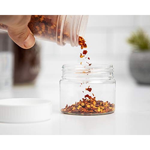 MHO Containers | Clear Refillable PET Containers, White Screw-On Lid, BPA/Par...