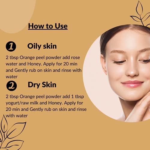 Orange Peel (Citrus Aurantium) Powder by mi nature - 227 g / 8 OZ / 1/2 lb | ...