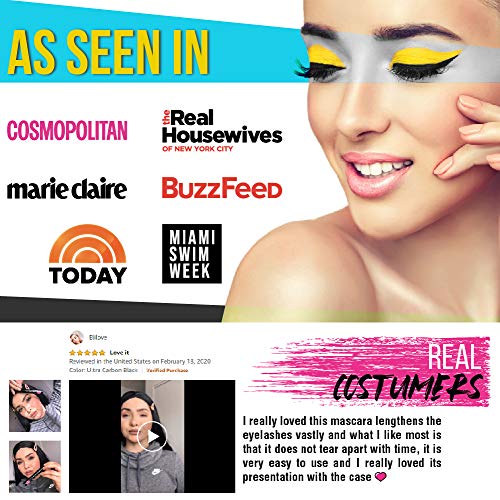 400X Pure Silk Fiber Lash Mascara [Ultra Black Volume and Length], Longer & T...