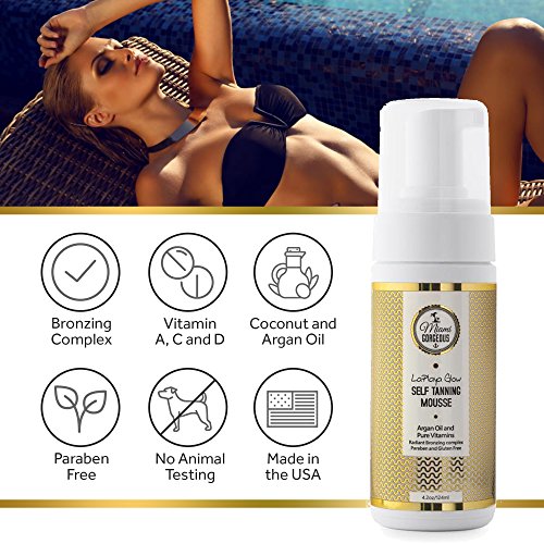 Miami Gorgeous Self Tanning Mousse LaPlaya Glow Instant Self Tanner Bronzing ...
