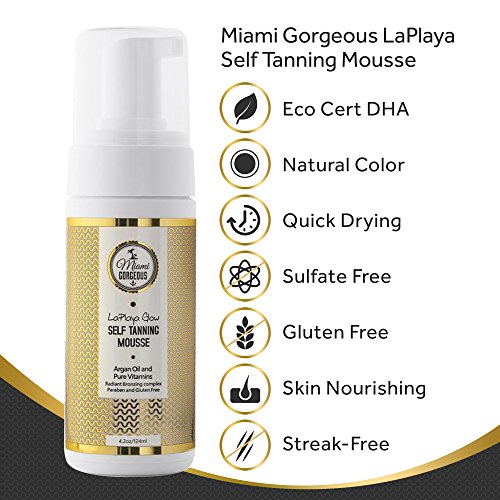 Miami Gorgeous Self Tanning Mousse LaPlaya Glow Instant Self Tanner Bronzing ...