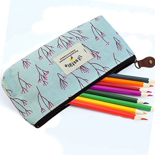 Miayon Countryside Flower Floral Pencil Pen Case Cosmetic Makeup Bag Set of 3...