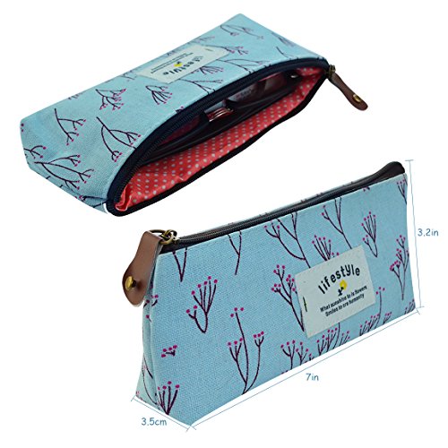 Miayon Countryside Flower Floral Pencil Pen Case Cosmetic Makeup Bag Set of 3...