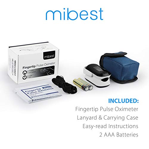 mibest OLED Finger Pulse Oximeter, O2 Meter, Dual Color White/Black