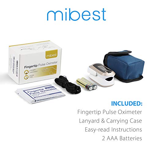 mibest OLED Finger Pulse Oximeter, O2 Meter, Dual Color White/Luxury Gold