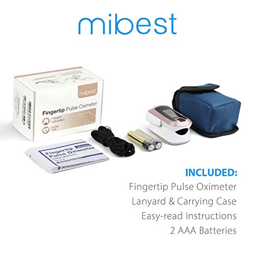 mibest OLED Finger Pulse Oximeter, O2 Meter, Dual Color White/Rose Gold