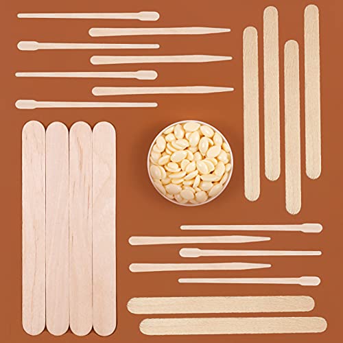 Mibly 4 Style Assorted Wooden Wax Sticks - For Body Legs Face and Small Mediu...