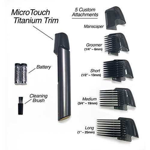 MicroTouch Titanium TRIM, Lighted Hair Cutting Tool and Body Groomer