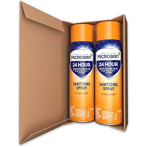 Microban Disinfectant Spray, 24 Hour Sanitizing and Antibacterial Spray, Sani...