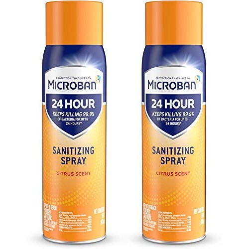 Microban Disinfectant Spray, 24 Hour Sanitizing and Antibacterial Spray, Sani...
