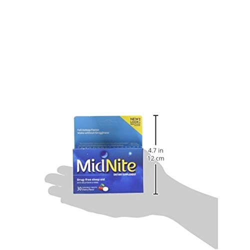 MidNite Sleep Aid For Occasional Sleeplessness, 30 Chewable Cherry Tablets Ea...