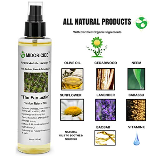 MIDORICIDE NATURAL PET ANTI-ITCH /ALLERGY OIL- With Baobab, Neem and Babassu-...