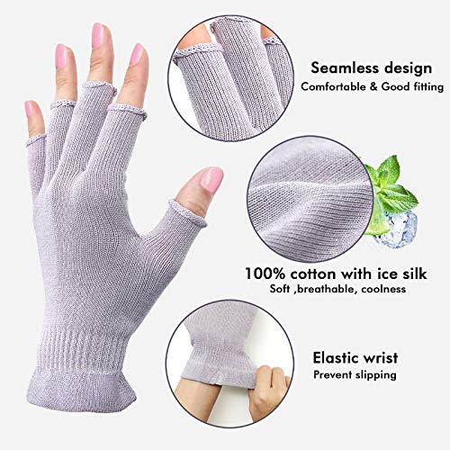 MIG4U Fingerless Moisturizing Beauty Gloves Half Finger Touchscreen Glove for...