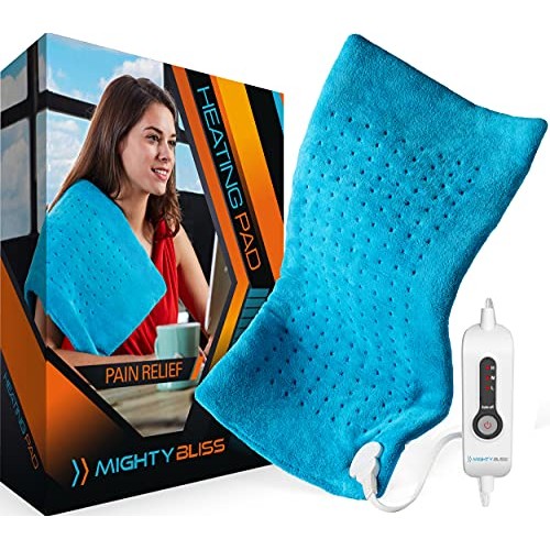 MIGHTY BLISS Electric Heating Pad for Back Pain, Cramps, Arthritis Relief - A...