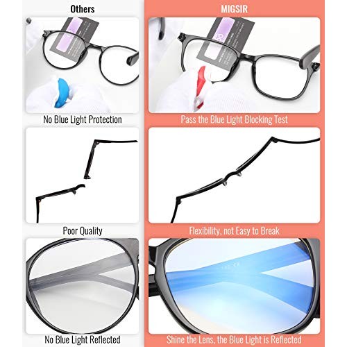 MIGSIR Blue Light Blocking Glasses for Women Men, 5 Pack Gaming Computer Glas...