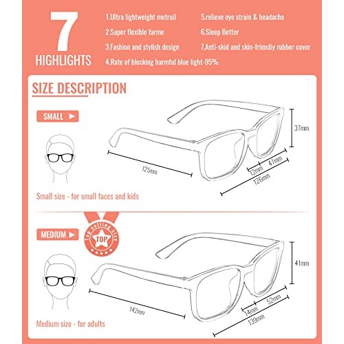 MIGSIR Blue Light Blocking Glasses for Women Men, 5 Pack Gaming Computer Glas...