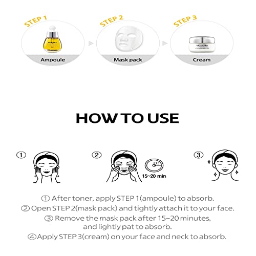 Miguhara Ampoule, Facial Cream, Facial Sheet Mask - All in 10 Facial Mask 1 P...