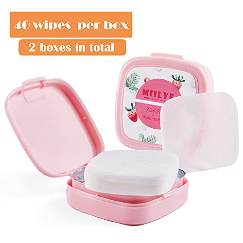 80PCS Nail Polish Remover Pads in Box, Easy to Carry | Instant Removal | Lint...
