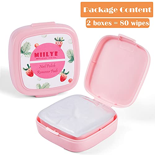 80PCS Nail Polish Remover Pads in Box, Easy to Carry | Instant Removal | Lint...