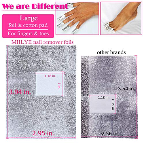 MIILYE Nail Polish Remover Foil Wraps for Acrylic/Dip Powder/UV/Gel/Polish Va...