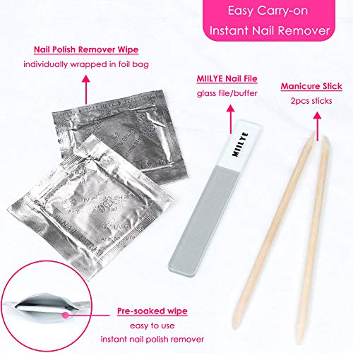 Nail Polish Remover Wipes, MIILYE Individual Fingernail Gel Nail Polish Remov...