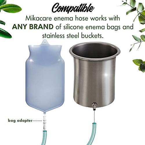 Enema Tubing Replacement Pack for Bucket and Silicone Bag - Includes Clamp, S...