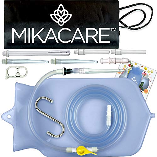 Mikacare Enema Bag Kit Clear Non-Toxic Silicone. for Coffee and Water Colon C...