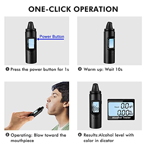 MIKICARE AT02 Breathalyzer - Metal Surface Portable Non-Contact & High-Precis...