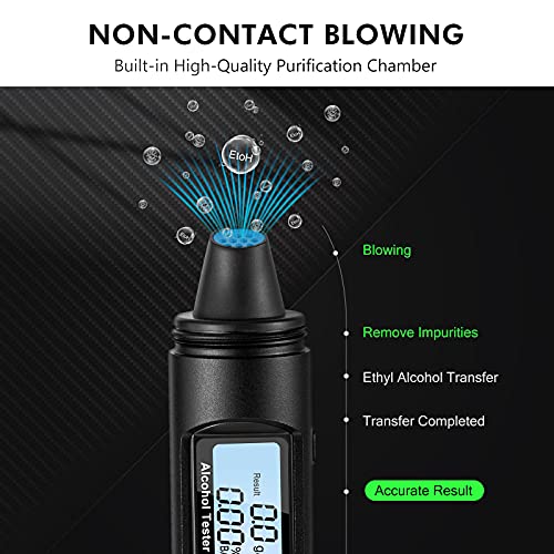 MIKICARE AT02 Breathalyzer - Metal Surface Portable Non-Contact & High-Precis...