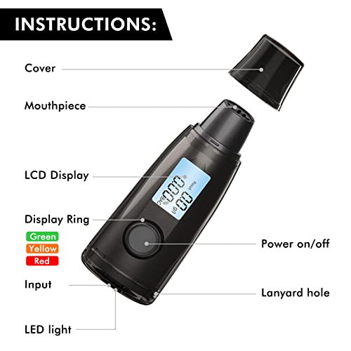 MIKICARE Portable Breathalyzer - Professional-Grade Accuracy & Non-Contact Al...