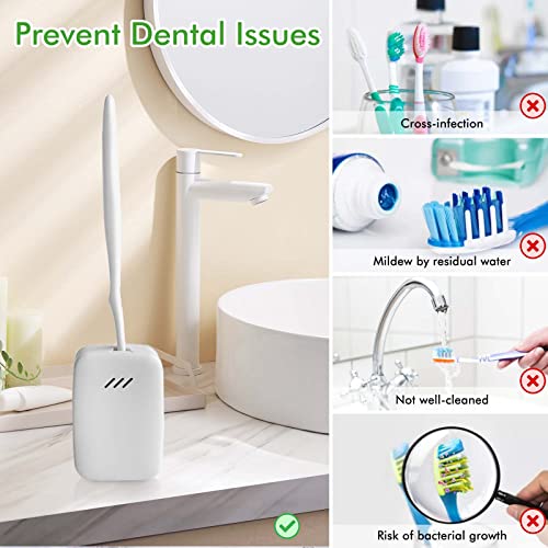 MIKICARE Portable Toothbrush Case T2 – 3 in 1 Functions Sanitizer Holder with...