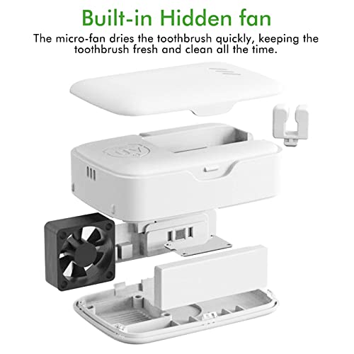 MIKICARE Portable Toothbrush Case T2 – 3 in 1 Functions Sanitizer Holder with...