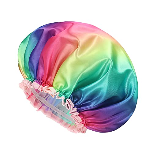 mikimini Shower Cap for Women , Reusable Shower Cap for Kids, Double Waterpro...