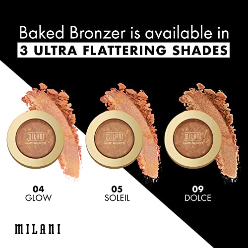 Milani Baked Bronzer - Dolce, Cruelty-Free Shimmer Bronzing Powder to Use For...