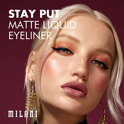 Milani Stay Put Matte Liquid Eyeliner - Waterproof Liquid Eyeliner Pen, Long ...