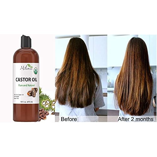 Premium Organic Castor Oil - 100% Pure and Hexane-Free Cold-Pressed Beauty & ...