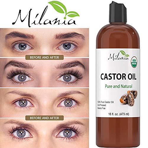 Premium Organic Castor Oil - 100% Pure and Hexane-Free Cold-Pressed Beauty & ...