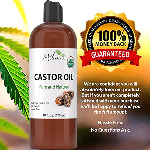 Premium Organic Castor Oil - 100% Pure and Hexane-Free Cold-Pressed Beauty & ...