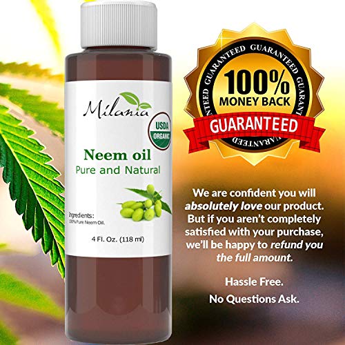 Premium Organic Neem Oil Virgin, Cold Pressed, Unrefined 100% Pure Natural Gr...