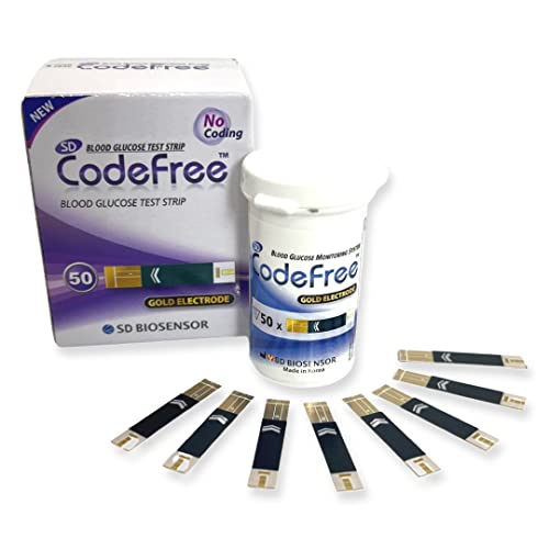 100 Strips - SD Codefree Blood Glucose Monitor/Monitoring Test/Testing Kit Re...