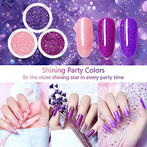 MILD EAST 23 Pcs Gel Nail Polish Kit - Nude Pink Gel Nail Polish Sliver Gold ...