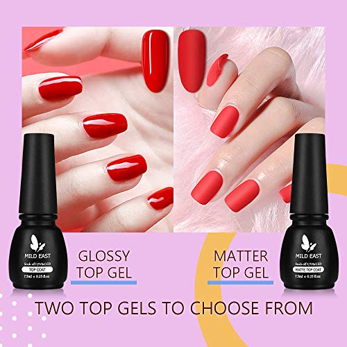 MILD EAST 23 Pcs Gel Nail Polish Kit - Nude Pink Gel Nail Polish Sliver Gold ...