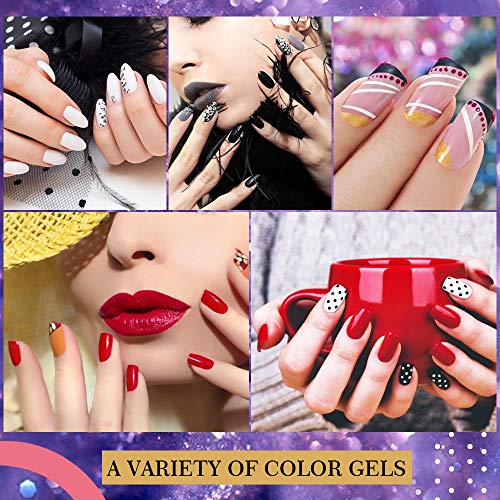 MILD EAST 23 Pcs Gel Nail Polish Kit - Nude Pink Gel Nail Polish Sliver Gold ...