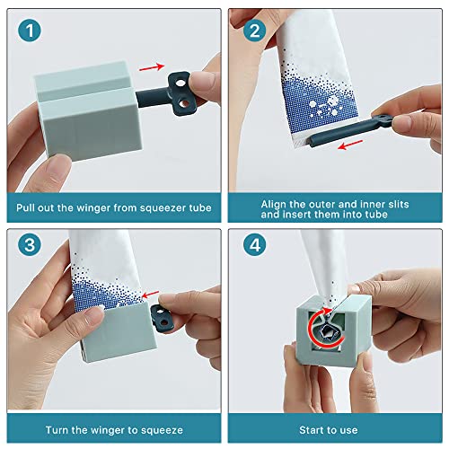 4 PCS Toothpaste Squeezer, Milkary Manual Rotate Toothpaste Tube Squeezers Di...