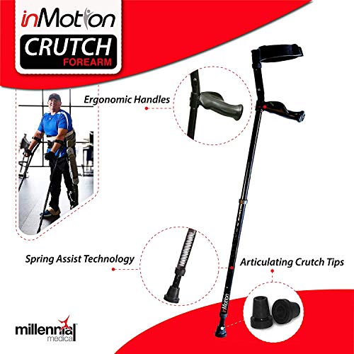 in-Motion Forearm Crutches | Spring Assist | Ergonomic Handles | Articulating...