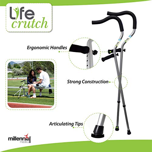 The Life Crutch - Universal Crutch| Ergonomic Handles | Articulating Tips | S...